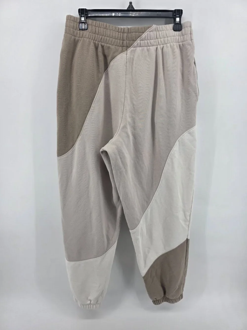 Alo Yoga Two-Tone Colorblock Hoodie & Jogger Set Size M Tan/Stone